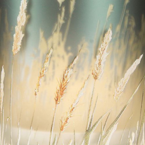 Artikel Deko Windlicht Glasmotiv Gräserdesign für stimmungsvolle Raumakzente blau 8cm 4St.