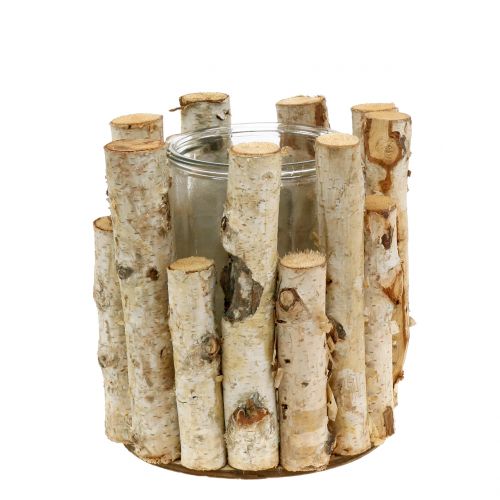 Windlicht Birke Ø17cm H17cm