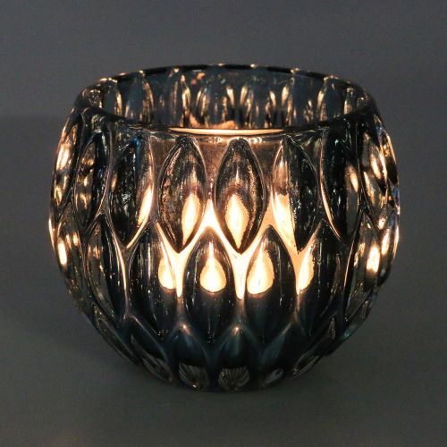 Floristik24 Windlicht aus Glas Dunkelgrün Ø11,5cm H9cm 1St