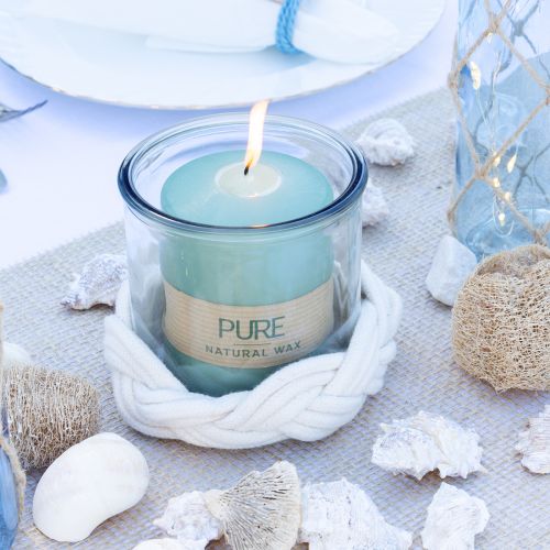 Floristik24 PURE Stumpenkerze Grün Smaragd Wenzel Kerzen 90/60mm