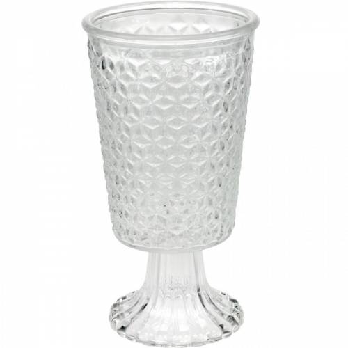 Windlicht Glas mit Fuß Klar Ø10cm H18,5cm Tischdeko | Floristik24.ch
