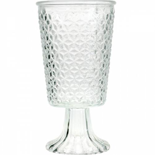 Windlicht Glas mit Fuß Klar Ø10cm H18,5cm Tischdeko | Floristik24.ch