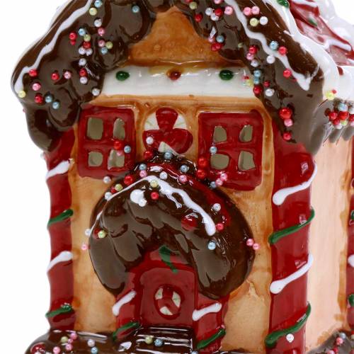 Floristik24 Windlicht Knusperhaus Bisquit, Braun H16cm