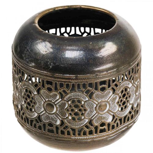 Floristik24 Windlicht Metall Teelichthalter Vintage Blumen Ø12,5cm