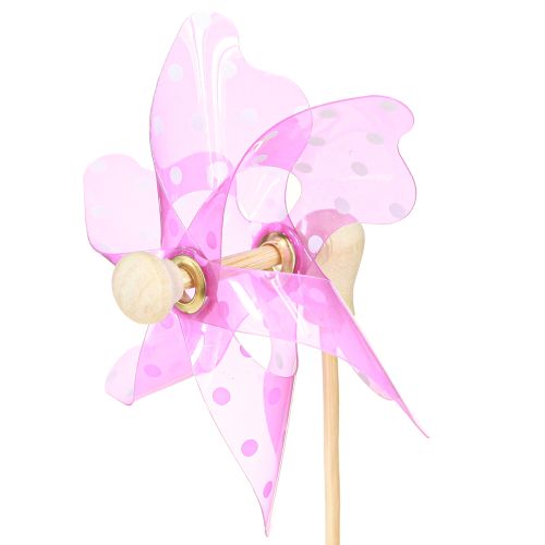 Floristik24 Windrad mit Punkten Windmühle am Stab Bunt Ø8,5cm 12 St