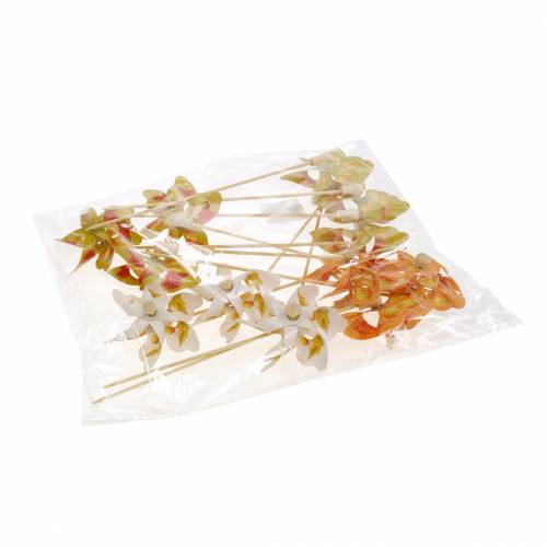 Floristik24 Deko-Windmühlen mit Herbstblattmotiv Orange/Weiß/Grün L27,5 Ø22cm 12St