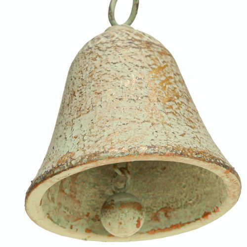 Floristik24 Windspiel Metall Herz mit Glocke Antik Grün Gold Rost 46cm