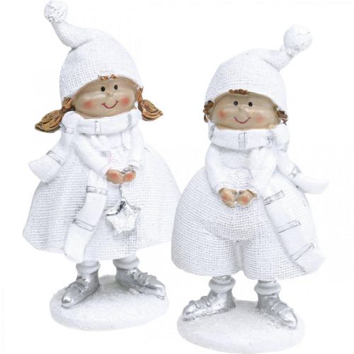 Floristik24 Winterkinder Figuren Weihnachten Winterdeko H17cm 2er-Set