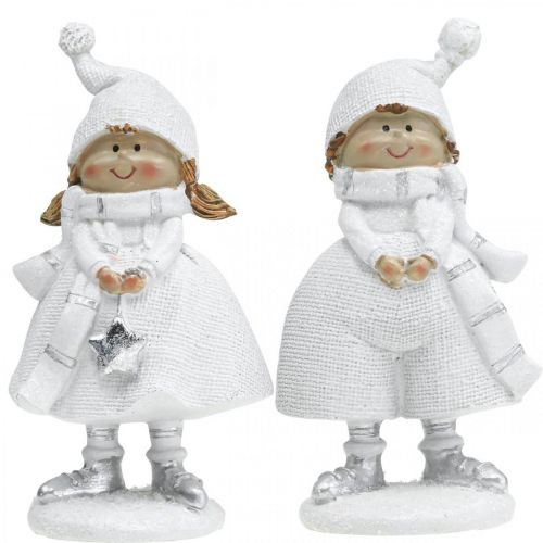 Floristik24 Winterkinder Figuren Weihnachten Winterdeko H17cm 2er-Set