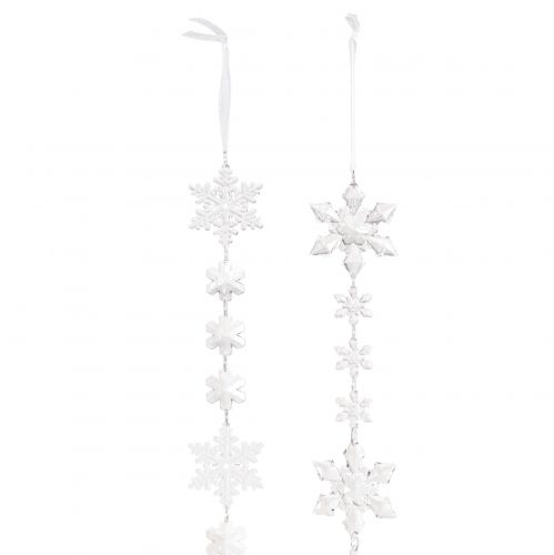 Floristik24 Wintergirlande Eiskristalle Klar Silber Weiß L150cm 2St
