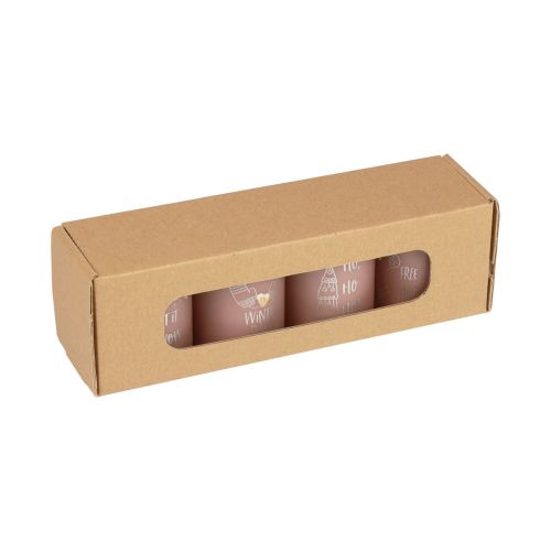 Artikel Weihnachtskerzen Rosa, Stumpenkerzen 4er Set, Winterdeko Ø5cm H6cm