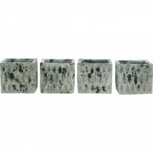 Floristik24 Pflanztopf, Keramik-Gefäß, Tischdeko Antik Optik H8cm 4St