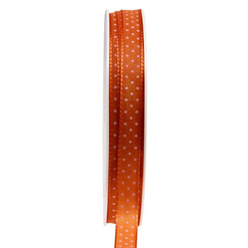 Floristik24 Geschenkband gepunktet Dekoband Orange 10mm 25m