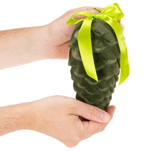 Dekozapfen Kunststoff 18cm Grün 3 Stück mit Schleifen | Floristik24.ch