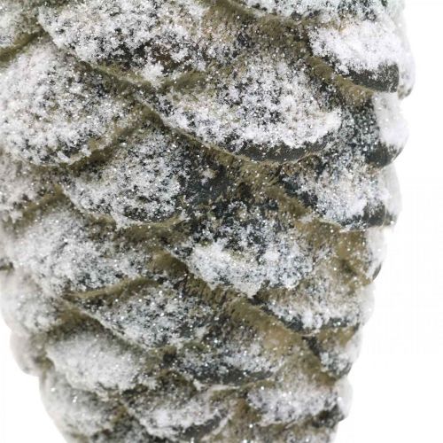 Floristik24 Deko Zapfen groß zum Hängen Künstlicher Schneezapfen 23cm