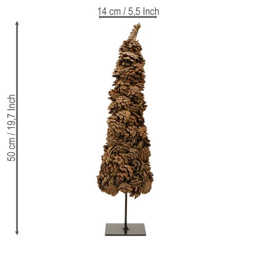 Floristik24 Zapfenbaum Weihnachtsbaum Zapfen Deko Natur 14×50cm