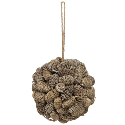 Artikel Zapfenkugel zum Hängen Erlenzapfen Weiß gewaschen 12cm