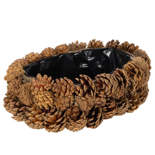 Pflanzschale aus Tannenzapfen oval 30cm naturbraun