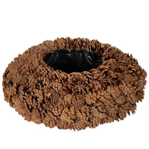 Runde Schale aus natürlichen Tannenzapfen 38 cm Ø, 14 cm hoch, braun
