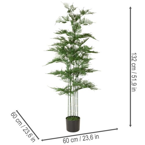 Artikel Künstlicher Bambusbaum Grün 132 cm mit Schwarzem Topf