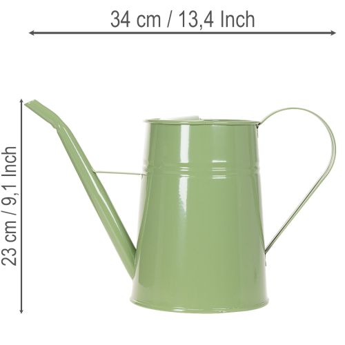 Zimmergiesskanne Metall Mintgrün 1,7L H23cm Dekovase Retro | Floristik24.ch