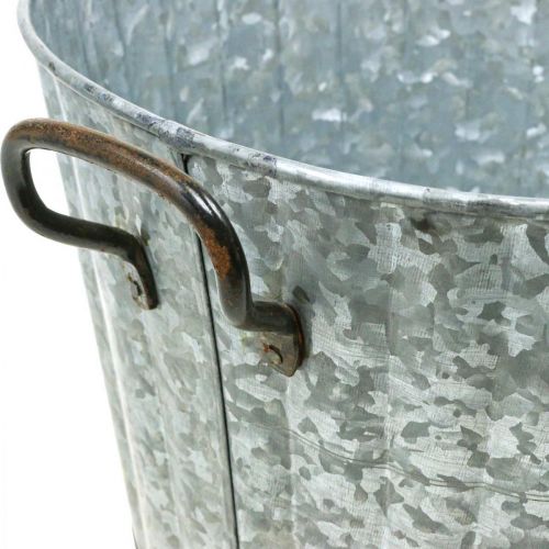 Floristik24 Deko Pflanzkübel Metall Zink Ø26,5/30,5/34,5cm 3er-Set