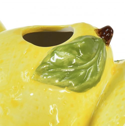Floristik24 Zitronen Deko Vase Keramik 3 Öffnungen 21,5x11x8cm