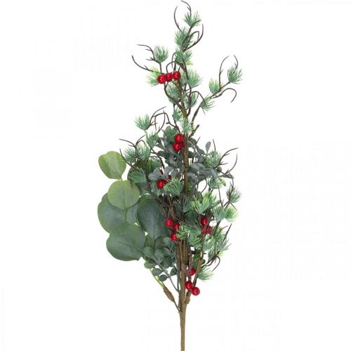 Weihnachtszweig Künstlich Grün Rote Beeren Deko 70cm