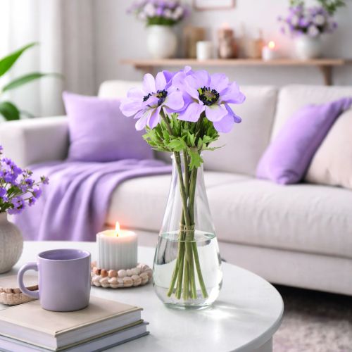 Artikel Anemone Kunstblumen Windröschen in Flieder L34cm 4St