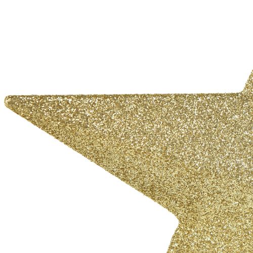 Artikel Glitzernde goldene Baumspitze 19cm Ø – bruchfest und funkelnd, Ideal für festliche Weihnachtsbäume