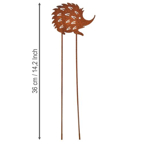 Beetstecker Igel aus Metall, Rostoptik, 10x8,5 cm, Set mit 6 Stück | Floristik24.ch