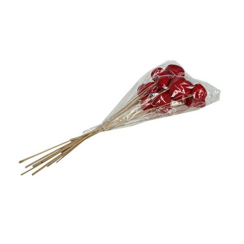 Floristik24 Bell Cup am Stiel Mix Rot 15 St