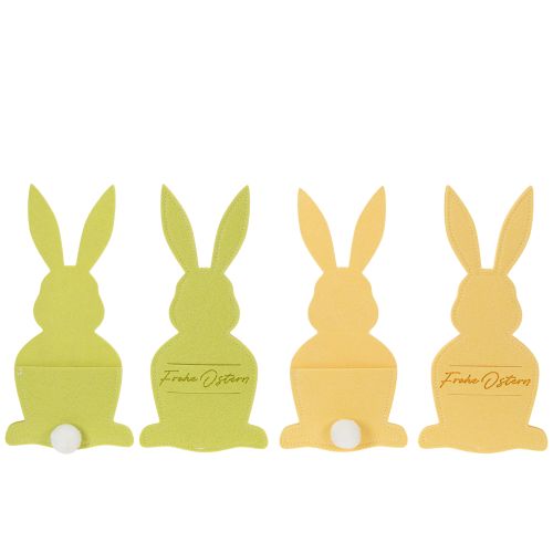 Artikel Bestecktasche Hase für festliche Tischdekoration zu Ostern und Feierlichkeiten 26cm 4St