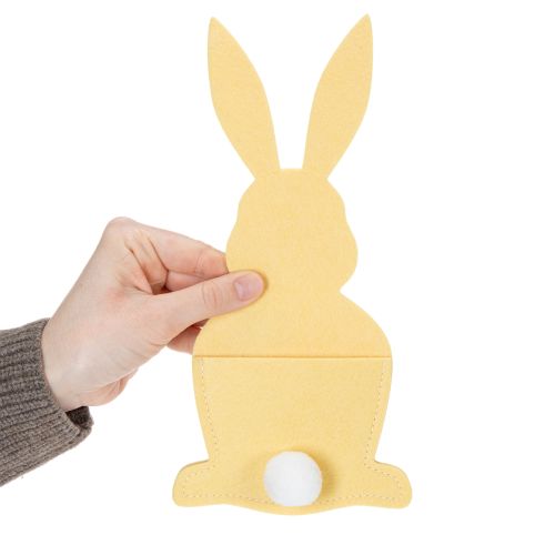 Artikel Bestecktasche Hase für festliche Tischdeko Ostern und Feierlichkeiten 26cm 4St
