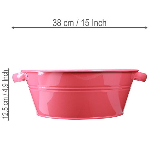 Artikel Blumenschale Metall Rosa Schale mit Griffen Rund Ø33,5cm