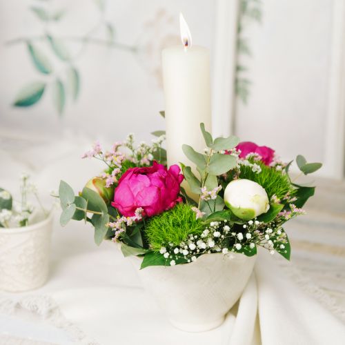 Artikel Blumentopf Keramik Übertopf Blumenkelch Pflanztopf Weiß Ø19cm