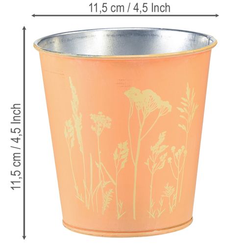 Blumentopf Metall Übertopf Ø11,5cm H11,5cm Pfirsich Gelb für Tisch- und Fensterdekoration | Floristik24.ch