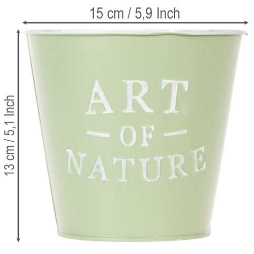 Blumentopf Zink mintgrün Ø15cm