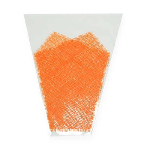 Artikel Blumentüte Jute-Muster Orange L40cm B12-30 50 St