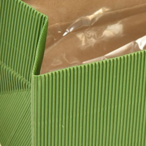 Artikel Blumenübertopf Lang Gerippt Grün Olivgrün 24x12cm 6 St