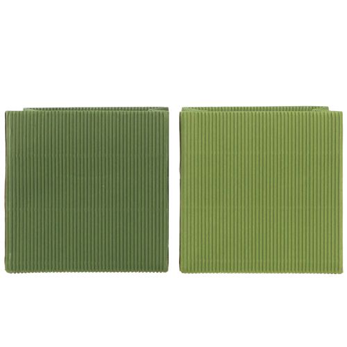 Floristik24 Blumenübertopf Papier Gerippt Olivgrün Grün 12cm 6 St