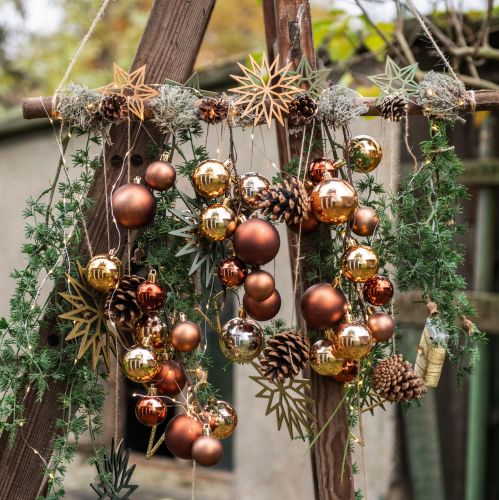 Floristik24 Christbaumschmuck Schneeflocken Deko Holz Grün 15cm 8 St