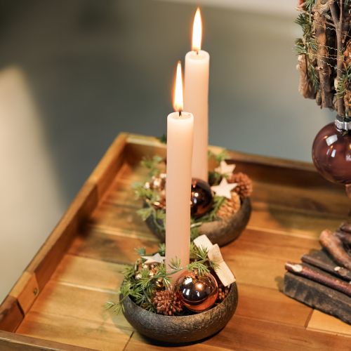 Floristik24 Christbaumschmuck, Weihnachtskugeln, Baumkugel-Mix Braun H4,5cm Ø4cm Echtglas 24 St