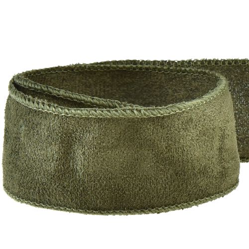 Floristik24 Stoffband Samt Dekoband Grün Schmuckband B50mm L8m