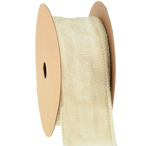 Artikel Dekoband Samtband Zierband Schmuckband Beige B50mm L8m