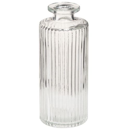 Floristik24 Deko Flaschen Glas Mini Vasen Klar Retro H13cm 6 St