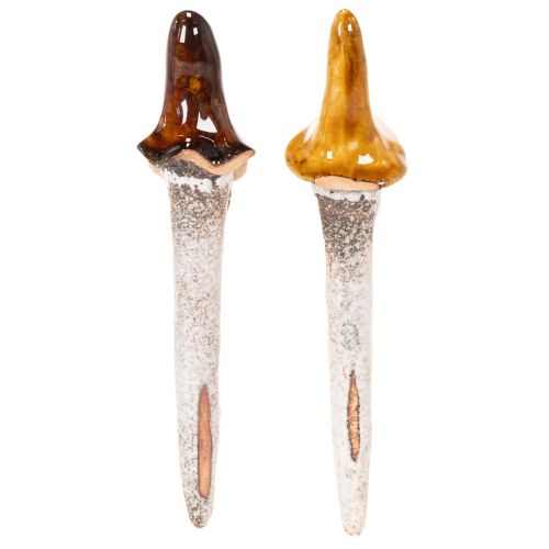 Deko-Gartenfigur Set aus Keramik Zwerg 16 cm 2-teilig für Pflanzkübel | Floristik24.ch