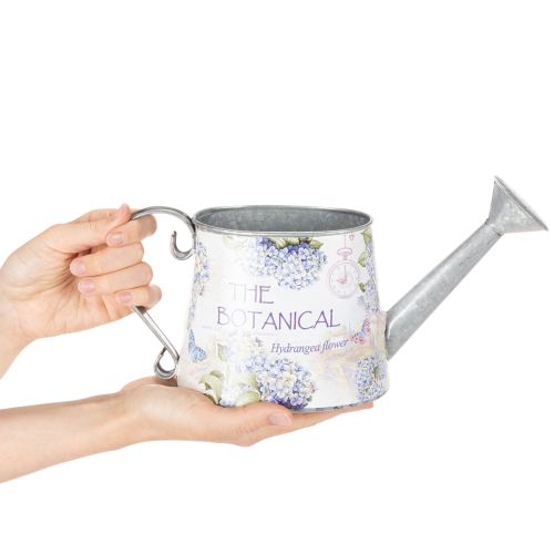 Deko Giesskanne Metall Hortensien Blumen Motiv 30x11x14,5cm für Innenbereich | Floristik24.ch