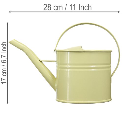 Deko Giesskanne Metall Grün-Gelb Klein 28x13x17cm 1,25l für Innen- und Aussendekoration | Floristik24.ch
