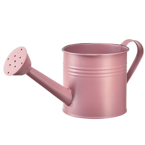 Floristik24 Deko Gießkanne Rosa Metall Übertopf Ø13,5cm H12,5cm